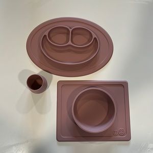 Ezpz Mini Happy Mat, Mini Bowl & Mini Cup in Blush